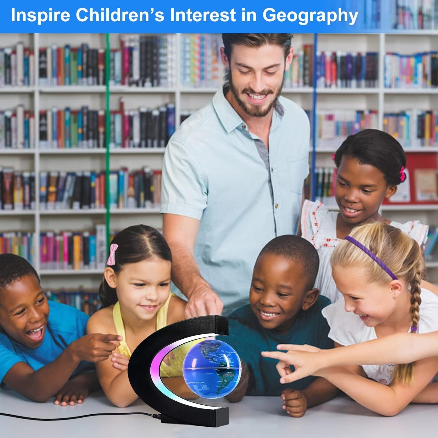Magnetic Floating Globe With LED Light, Modern Design, Eye-Catching Home & Office Decor
