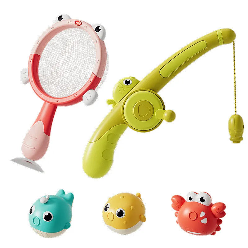 Magnetic LED Fishing Toy Set – Light-Up Bath Toys with Rod and 360° Rotating Reel for Kids Ages 3+
