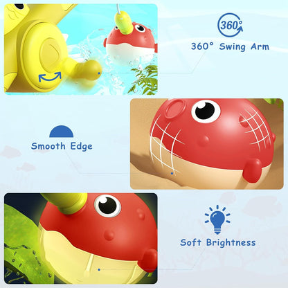 Magnetic LED Fishing Toy Set – Light-Up Bath Toys with Rod and 360° Rotating Reel for Kids Ages 3+