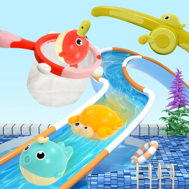 Magnetic LED Fishing Toy Set – Light-Up Bath Toys with Rod and 360° Rotating Reel for Kids Ages 3+