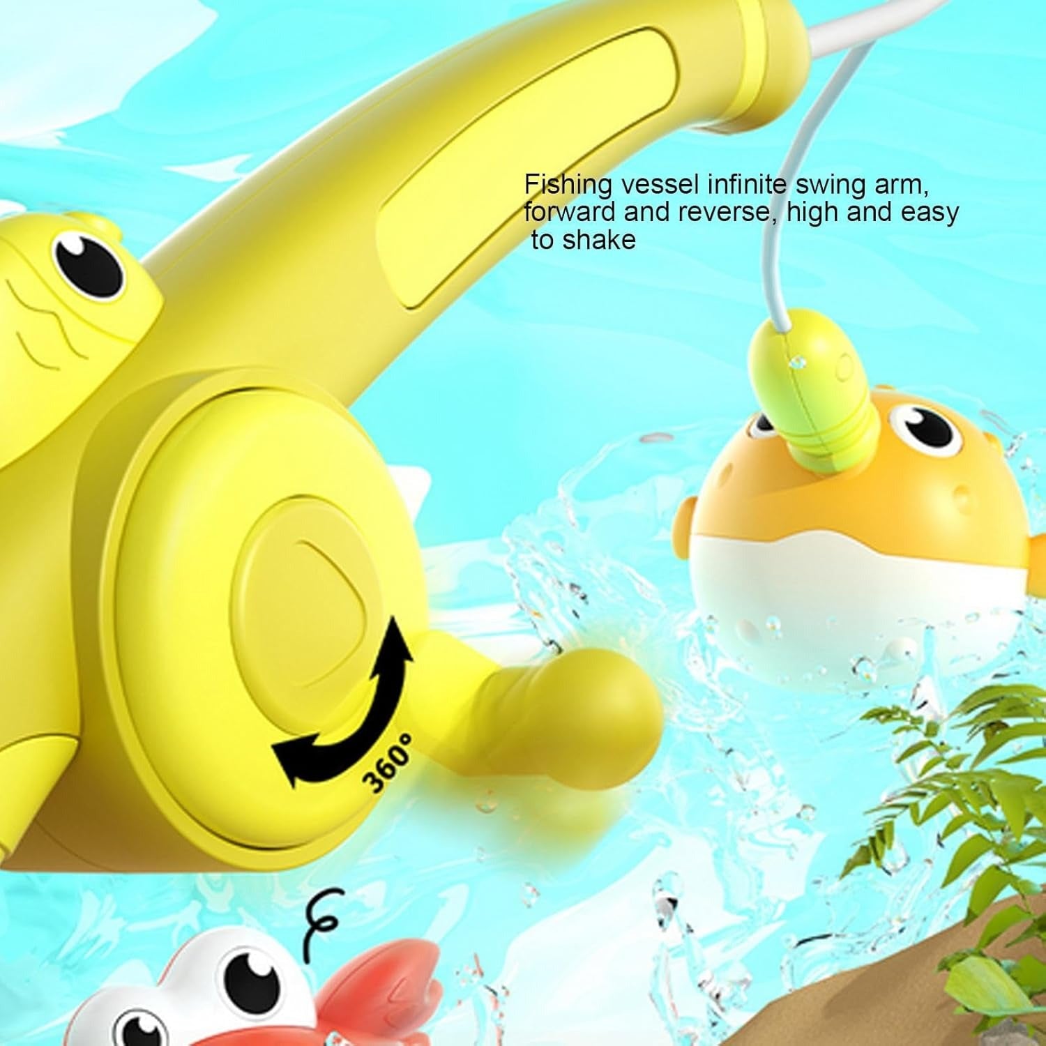 Magnetic LED Fishing Toy Set – Light-Up Bath Toys with Rod and 360° Rotating Reel for Kids Ages 3+