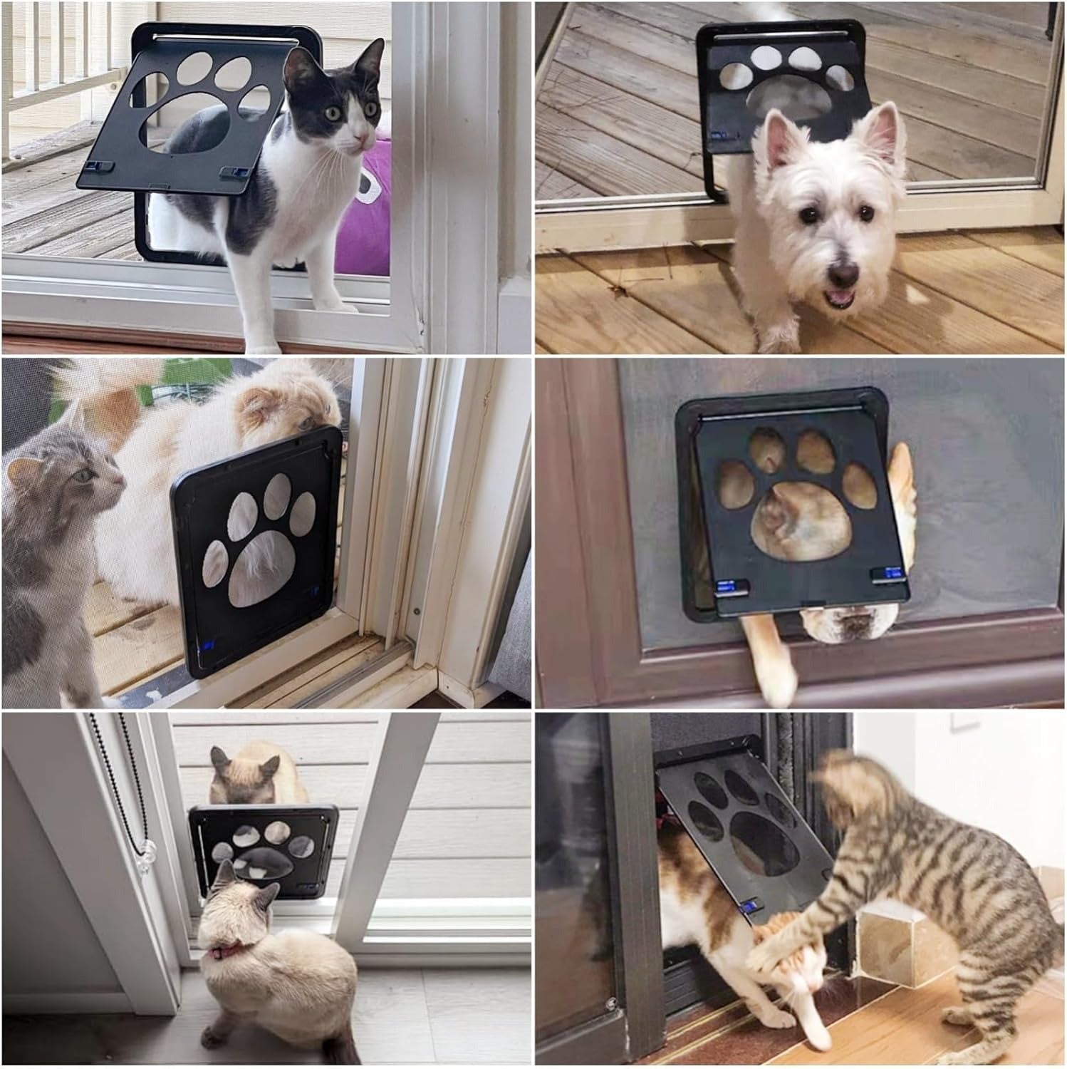 Magnetic Locking Cat and Dog Door with ABS Flap for Cats & Small Dogs, Easy Installation, Scratch Resistant