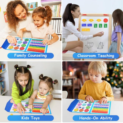 Magnetic Montessori Fraction Puzzle, Wooden Math Learning Game with Magnetic Tiles & Circles, Safe for Ages 3+