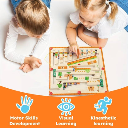 Magnetic Montessori Maze, Fine Motor Skill Toy, Compact and Portable, Safe for Ages 3+