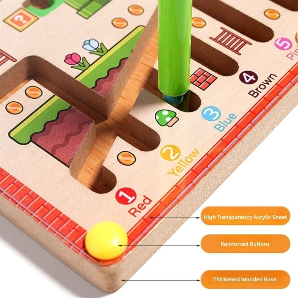 Magnetic Montessori Maze, Fine Motor Skill Toy, Compact and Portable, Safe for Ages 3+