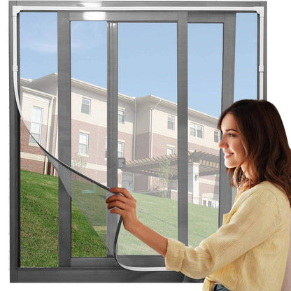 Magnetic Window Screen - Adjustable Fly Screen for Windows With Breathable, Easy Install, Adjustable, Self-Adhesive