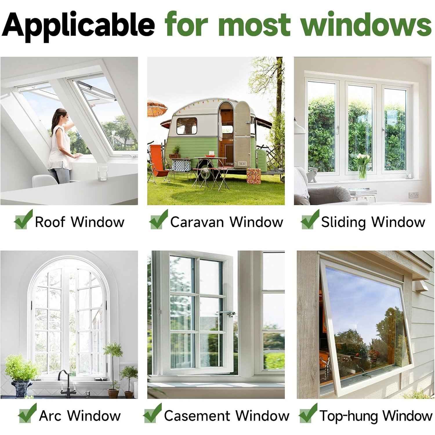 Magnetic Window Screen - Adjustable Fly Screen for Windows With Breathable, Easy Install, Adjustable, Self-Adhesive