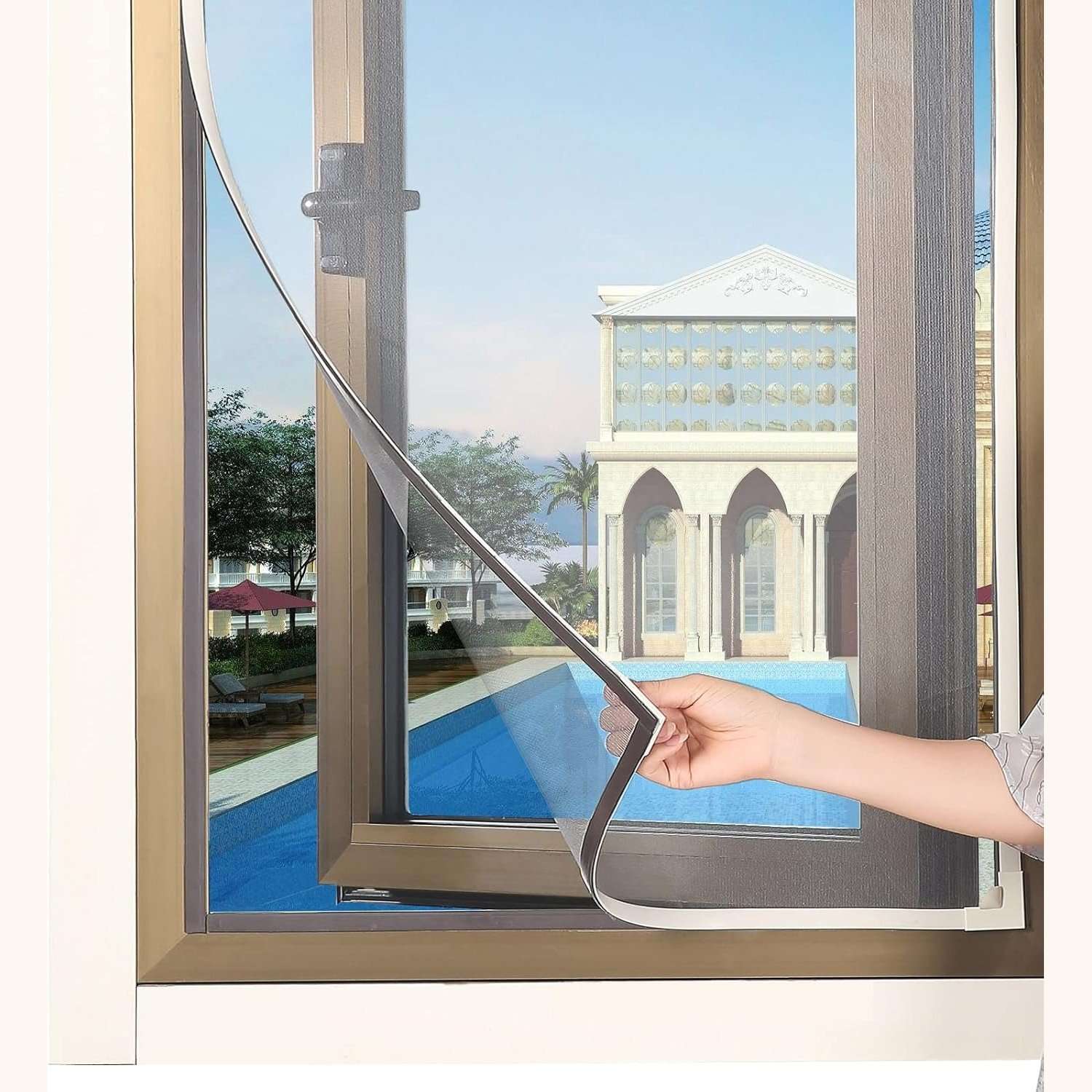 Magnetic Window Screen - Adjustable Fly Screen for Windows With Breathable, Easy Install, Adjustable, Self-Adhesive