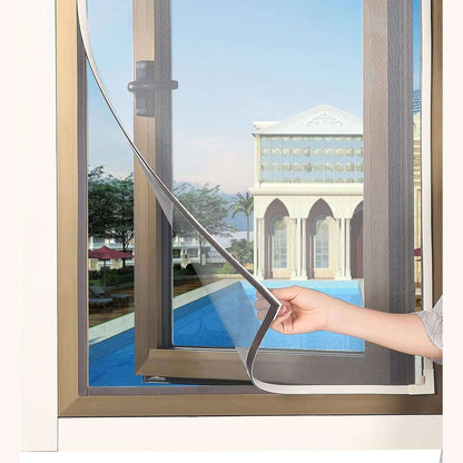 Magnetic Window Screen - Adjustable Fly Screen for Windows With Breathable, Easy Install, Adjustable, Self-Adhesive