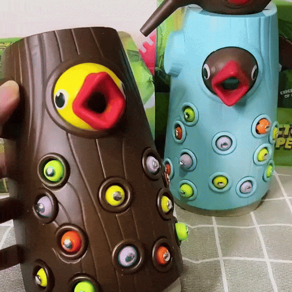 Magnetic Woodpecker Catching Game with Educational Toy with Colorful Worms, Safe for  Ages 1+