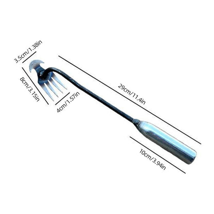 Manganese Steel V-Fork Garden Weeder Tool with Handle