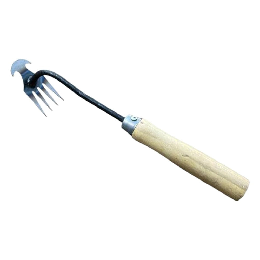 Manganese Steel V-Fork Garden Weeder Tool with Handle