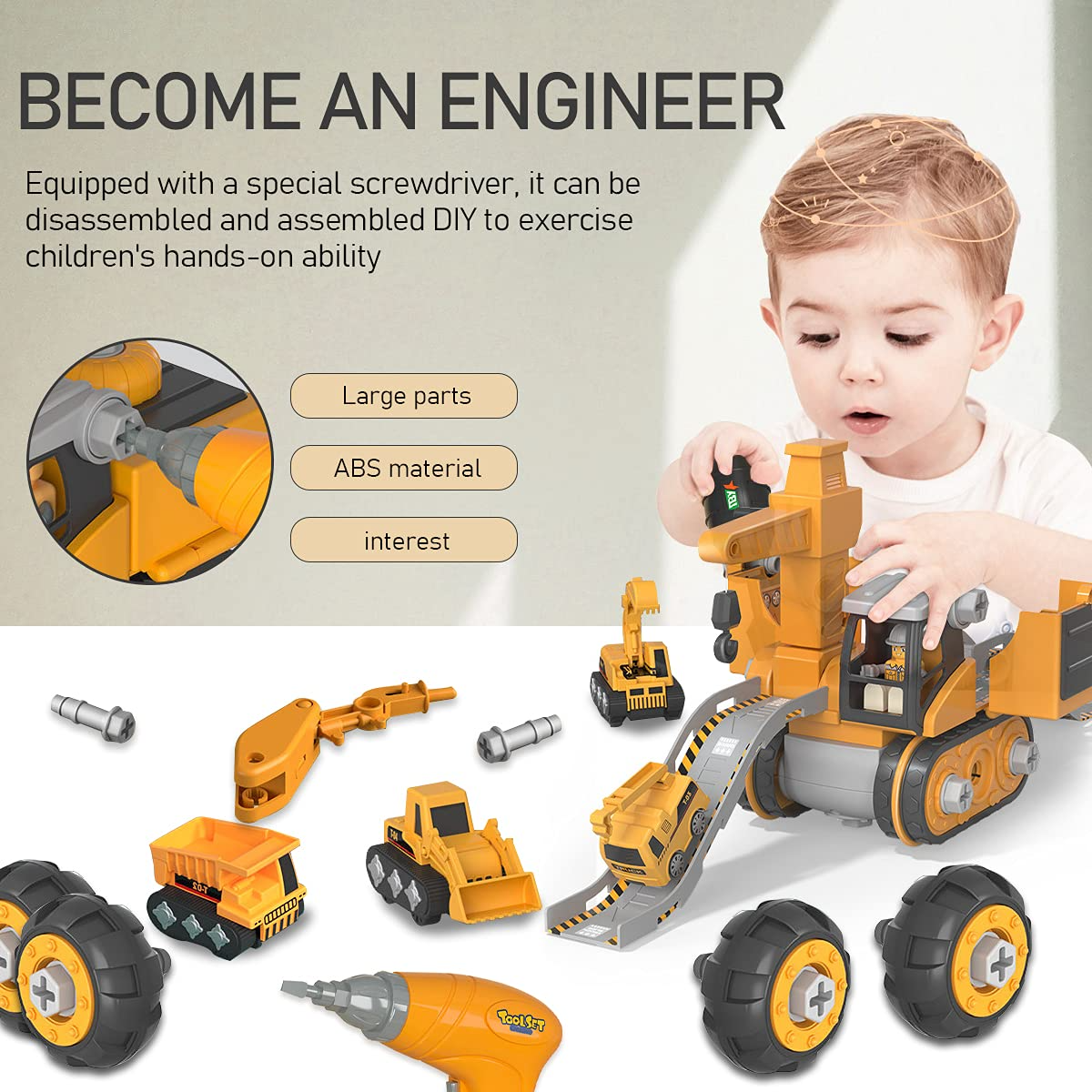Master Builder Engineer Toy Set – Build Your Own Work Vehicle