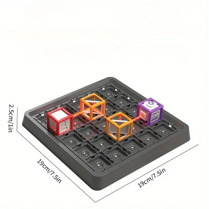 Maze Stacking Educational Toy with 60 Challenge Cards Included, Light-Up Target Cube,Safe for Ages 7+
