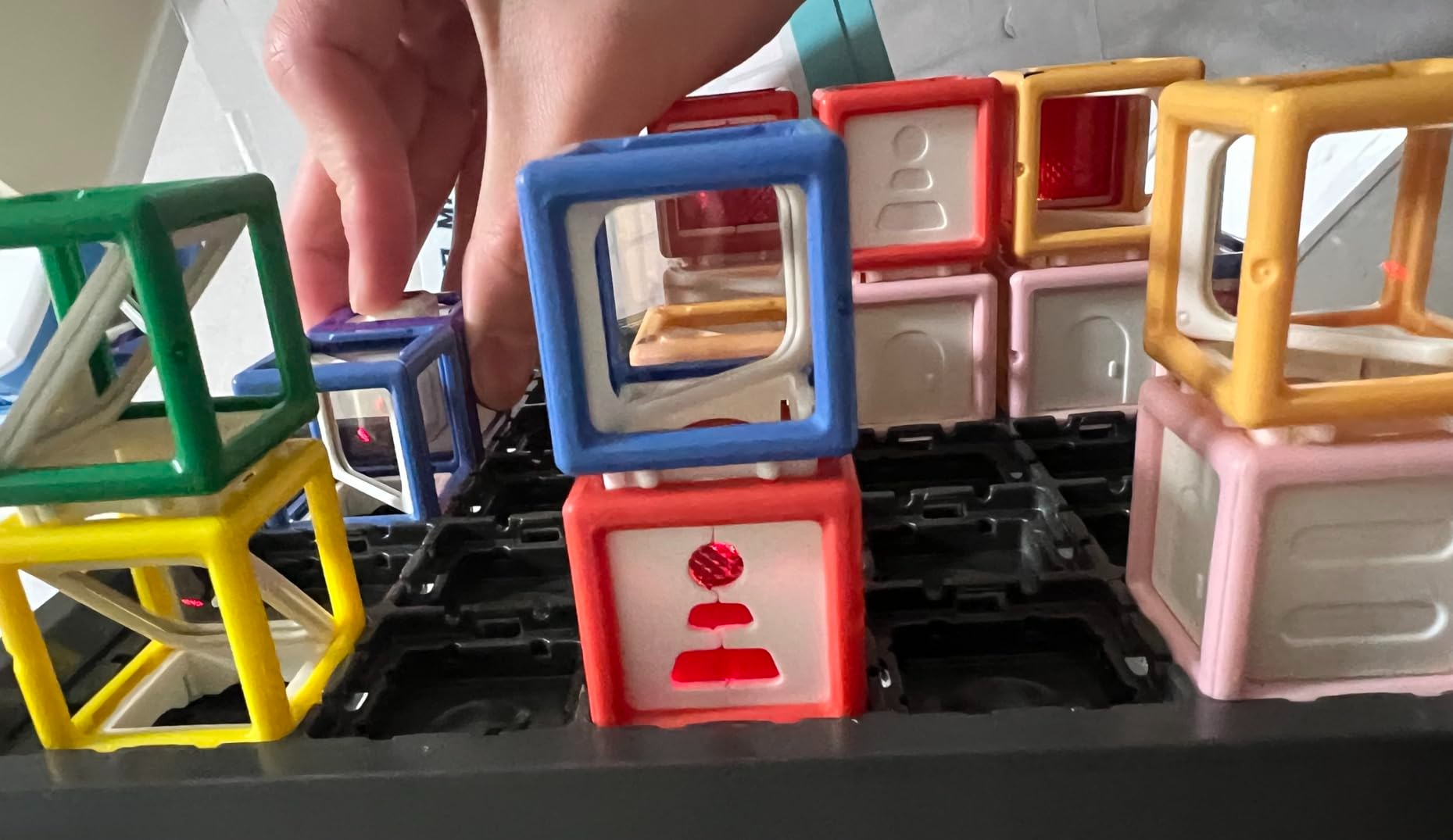 Maze Stacking Educational Toy with 60 Challenge Cards Included, Light-Up Target Cube,Safe for Ages 7+