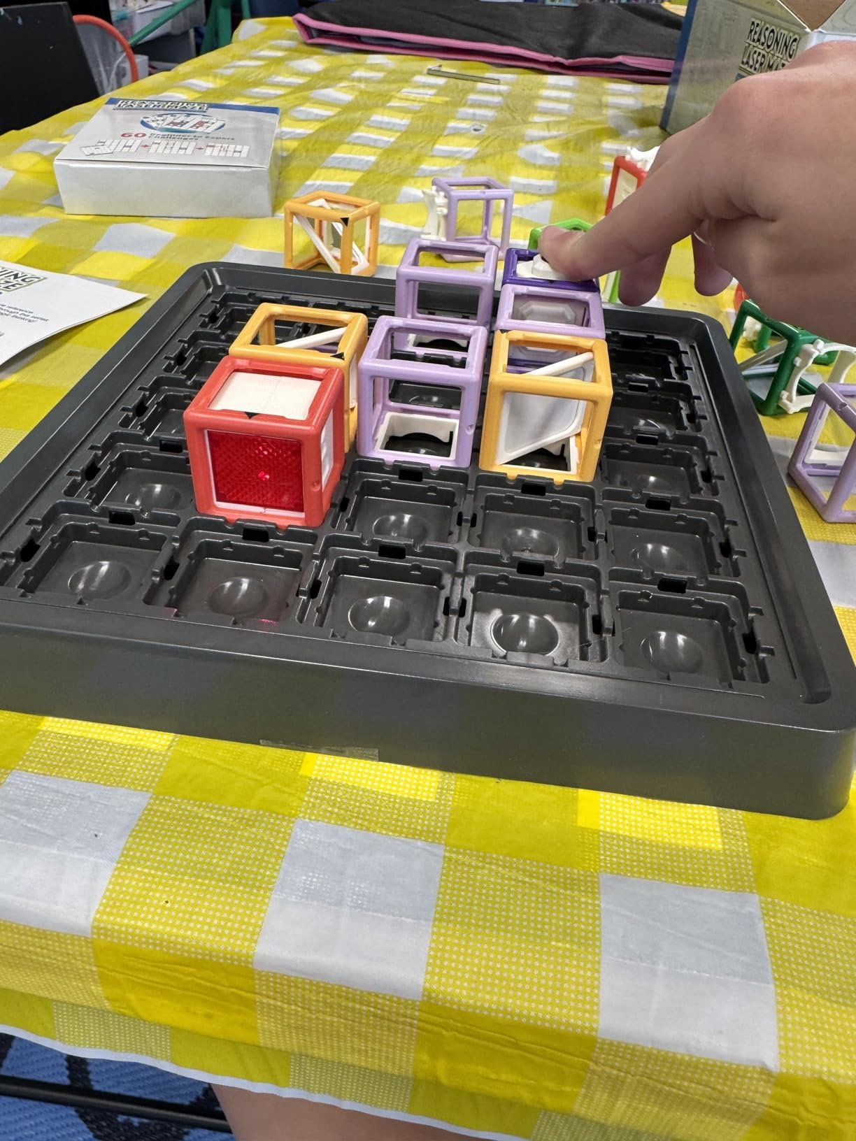 Maze Stacking Educational Toy with 60 Challenge Cards Included, Light-Up Target Cube,Safe for Ages 7+