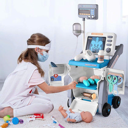 Medical Playset for Kids – Develop Caring & Empathy Skills with Sound, Rolling Cart, Safe for Ages 3+