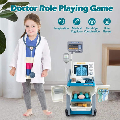 Medical Playset for Kids – Develop Caring & Empathy Skills with Sound, Rolling Cart, Safe for Ages 3+