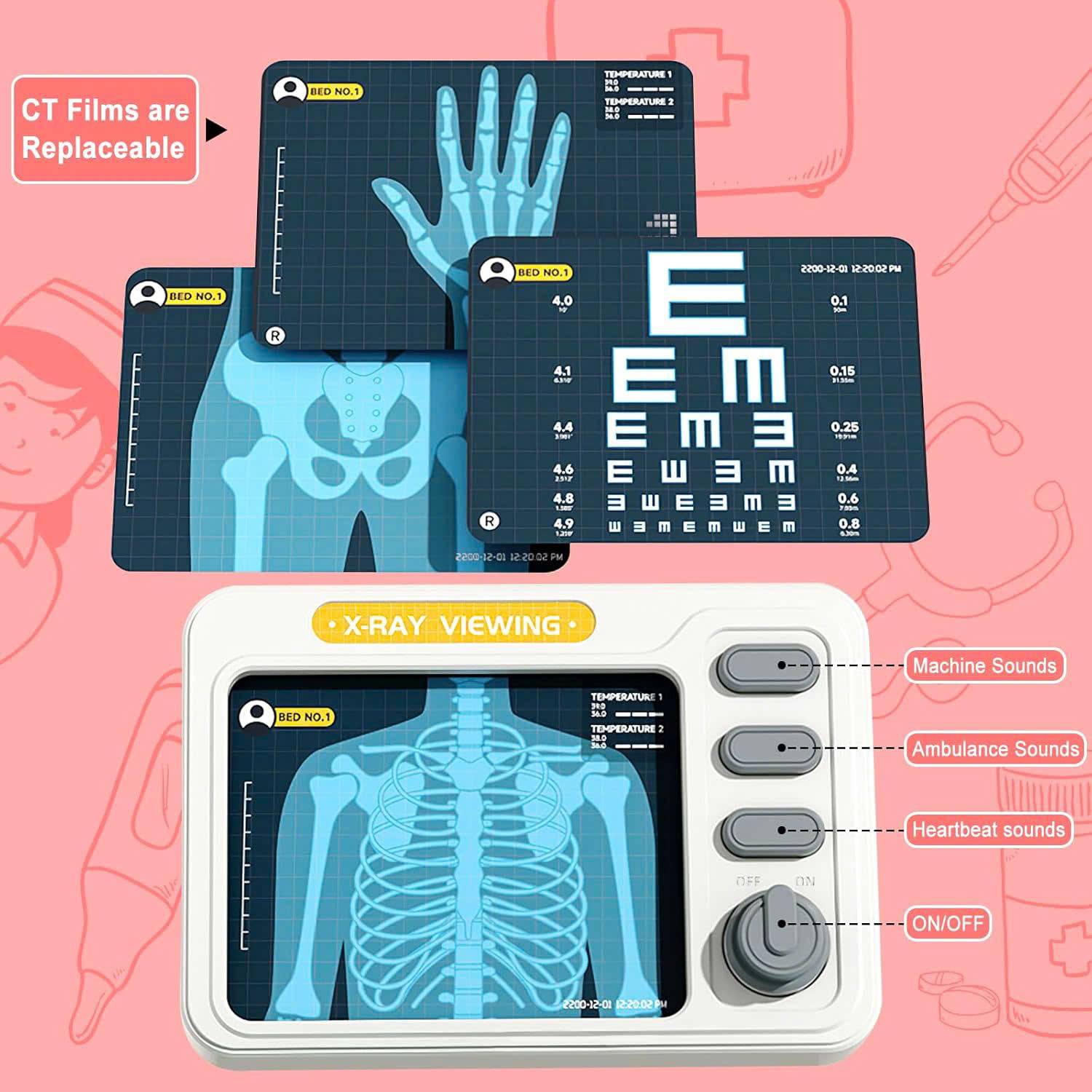 Medical Playset for Kids – Develop Caring & Empathy Skills with Sound, Rolling Cart, Safe for Ages 3+