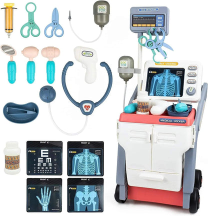 Medical Playset for Kids – Develop Caring & Empathy Skills with Sound, Rolling Cart, Safe for Ages 3+