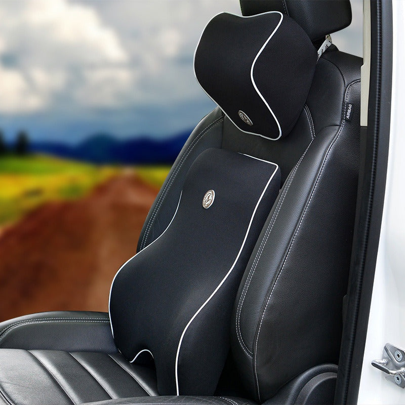 Memory Foam Car Seat Lumbar and Neck Pillow Set