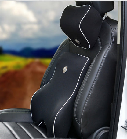 Memory Foam Car Seat Lumbar and Neck Pillow Set