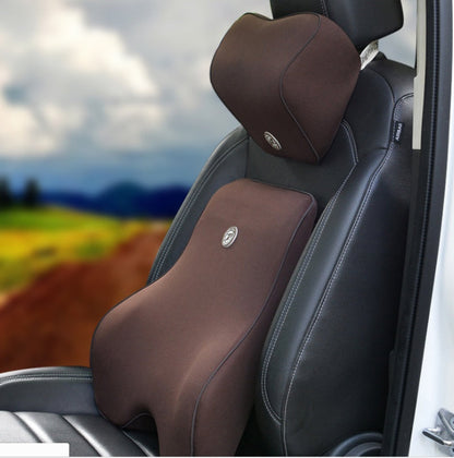 Memory Foam Car Seat Lumbar and Neck Pillow Set
