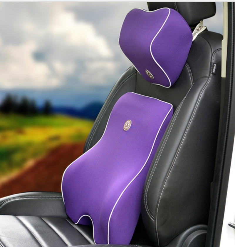 Memory Foam Car Seat Lumbar and Neck Pillow Set