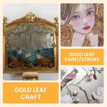 Metallic Gold Leaf Paint for Crafts – DIY Projects, Furniture Restoration, Artistic Detailing & Home Decor
