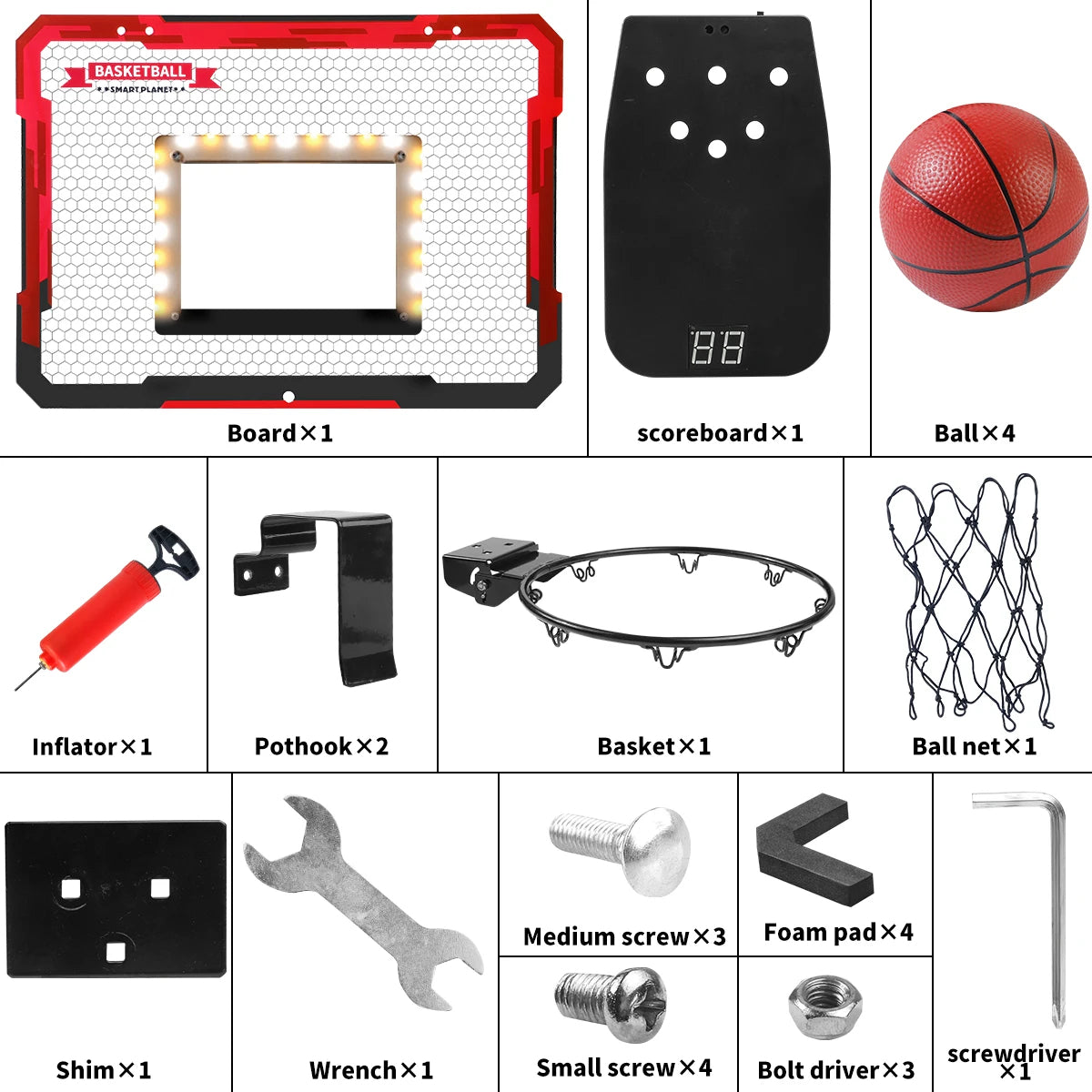 Mini Basketball Hoop with Fixed Hanging, Real Shooting Fun, Durable Polypropylene, Quick Setup & Removal For Ages 3+