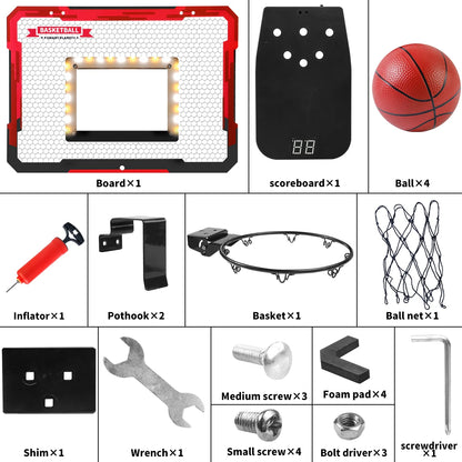 Mini Basketball Hoop with Fixed Hanging, Real Shooting Fun, Durable Polypropylene, Quick Setup & Removal For Ages 3+