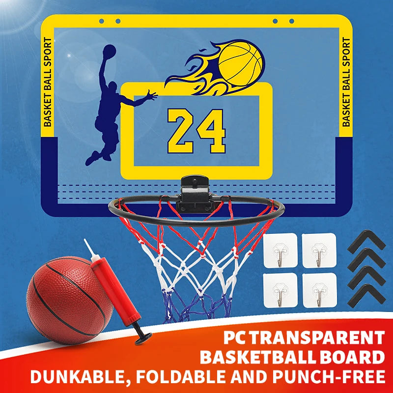 Mini Basketball Hoop with Indoor & Outdoor, Foldable, Silent, Durable Plastic For Ages 3+