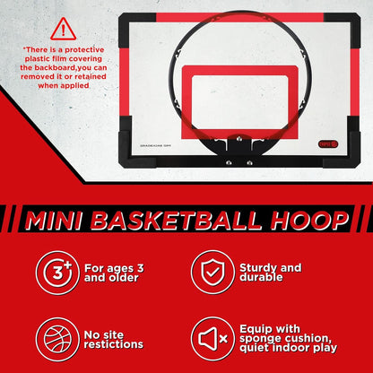 Mini Basketball Hoop with Indoor & Outdoor, Foldable, Silent, Durable Plastic For Ages 3+