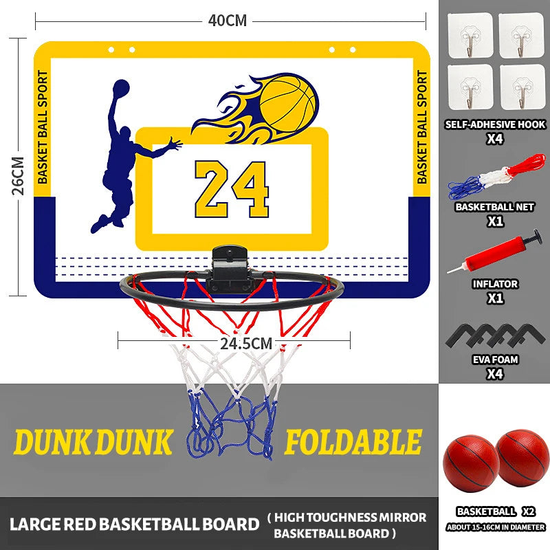 Mini Basketball Hoop with Indoor & Outdoor, Foldable, Silent, Durable Plastic For Ages 3+