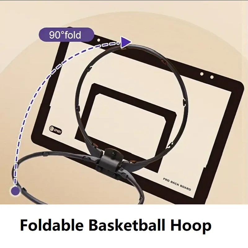 Mini Basketball Hoop with Indoor & Outdoor, Foldable, Silent, Durable Plastic For Ages 3+