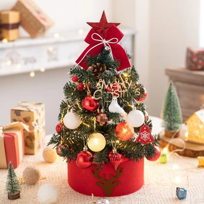 Mini Decorative Christmas Tree for Desktop with LED Lights, Safe Materials, Easy to Install and Disassemble