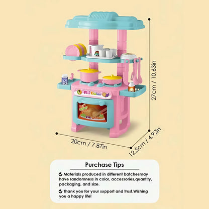 Mini Kitchen Toy with 48 Accessories, Safe ABS Plastic, Realistic Cooking Playset, Perfect Gift for Boys and Girls Ages 3+