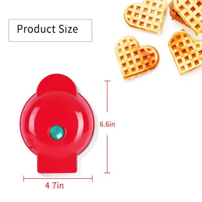 Mini Portable Waffle Maker with 350W Fast Heating, Compact & Lightweight, Easy to Use and Clean
