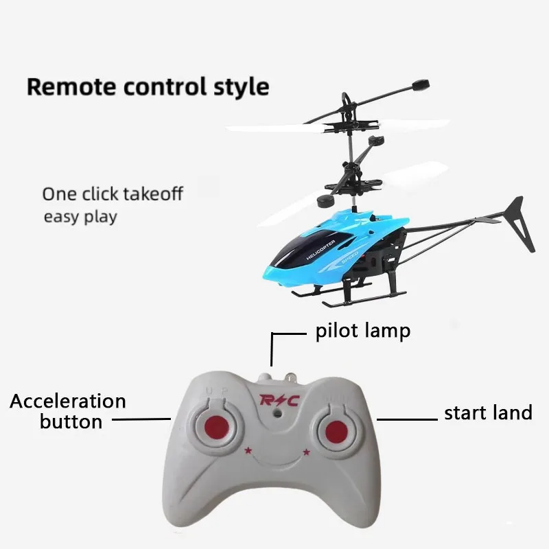 Mini Remote Control Helicopter Toy, Rechargeable, Fall-Resistant, LED Lights, Safe for Ages 3+