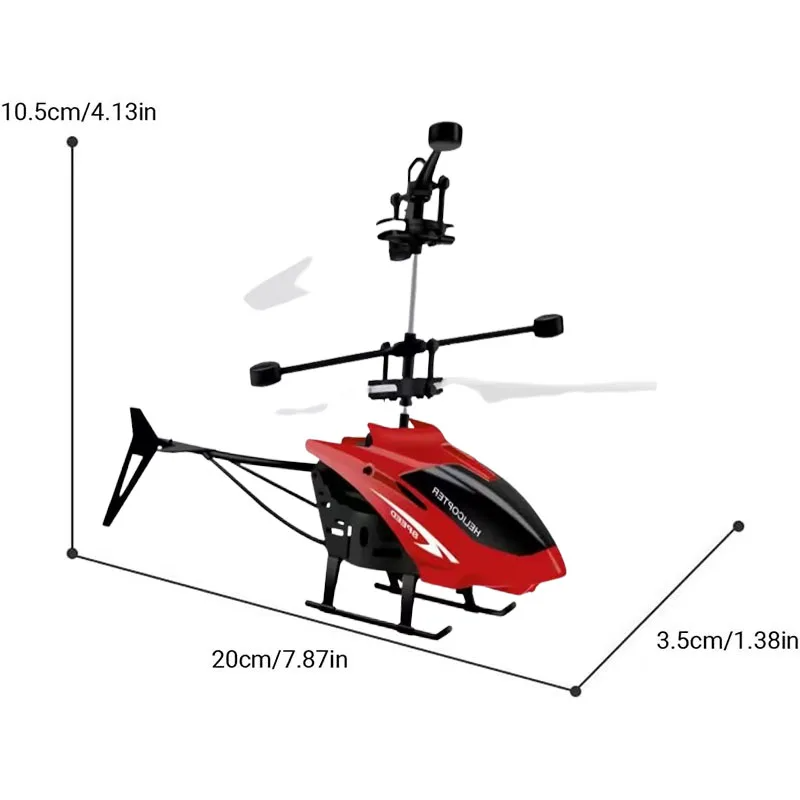 Mini Remote Control Helicopter Toy, Rechargeable, Fall-Resistant, LED Lights, Safe for Ages 3+