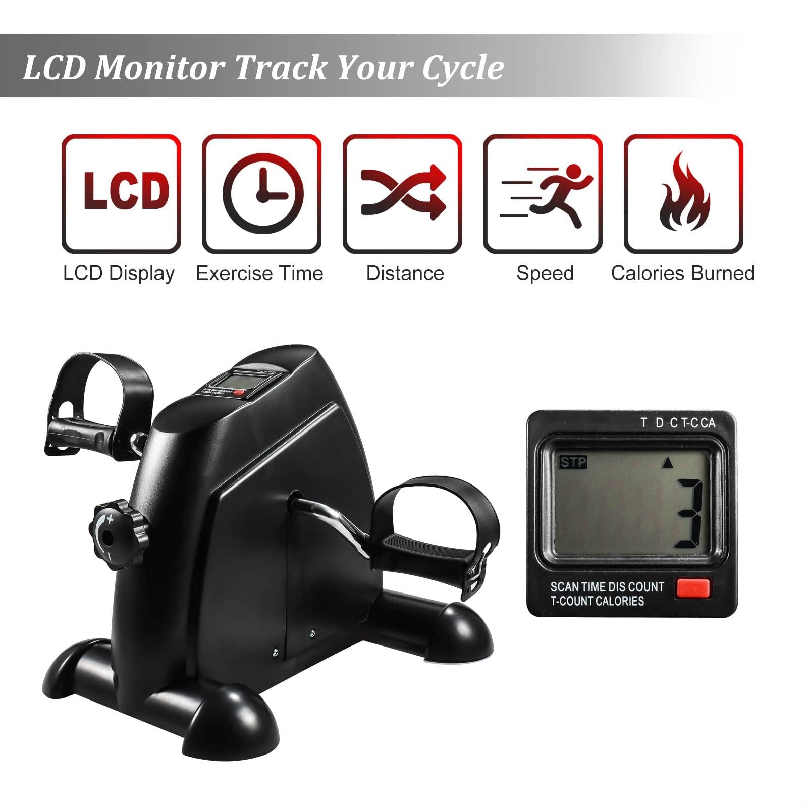 Mini Under-Desk Pedal Exerciser – Quiet Indoor Cycle Machine for Arms and Legs Workout, Perfect for Home Fitness and Office Use