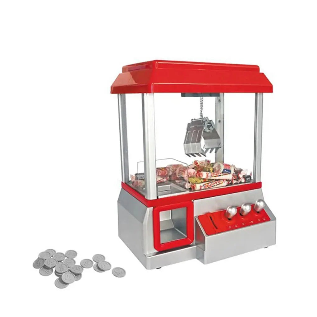 Miniature Candy Grabber with Manual Joystick Control, Retro Arcade Design, and Music & Sound Effects, Safe for Ages 3+