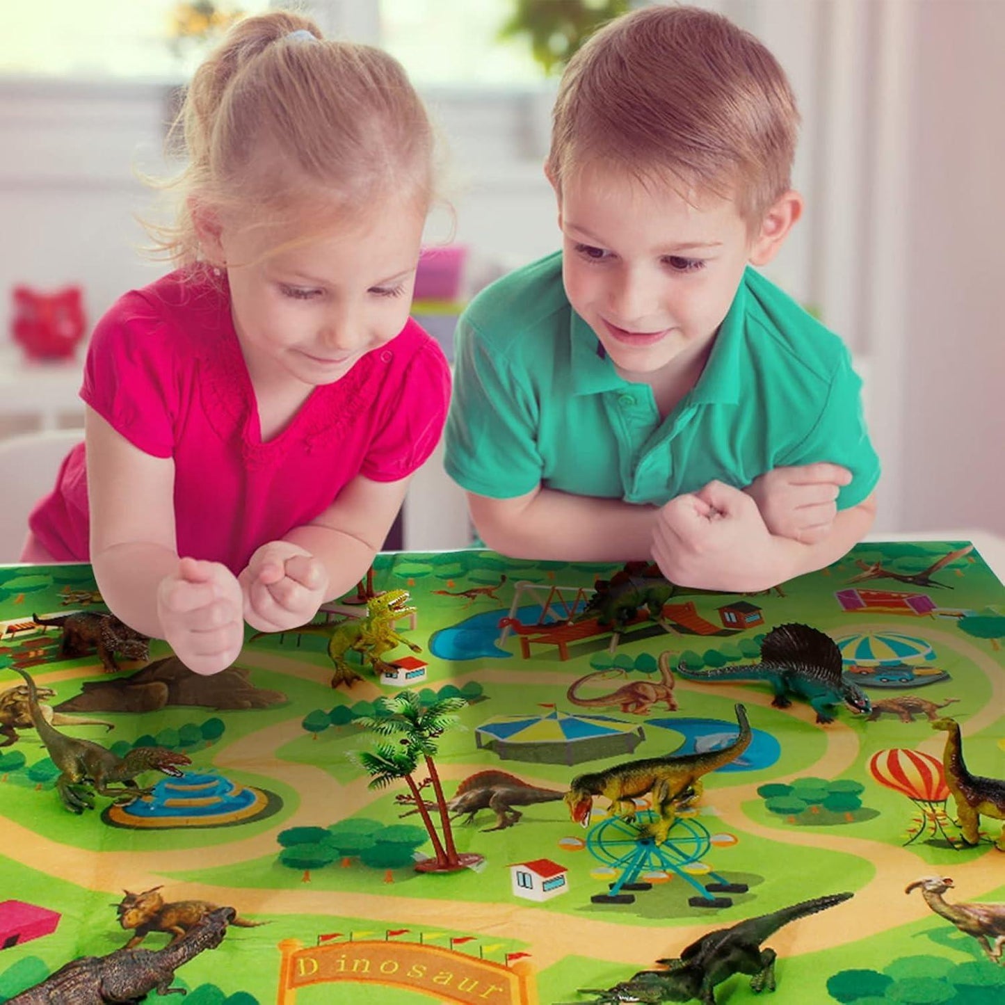 Minifigure Dinosaur Toy Jurassic Park Jungle Set With Educational, Realistic, Giftable, Safe for Ages 3+