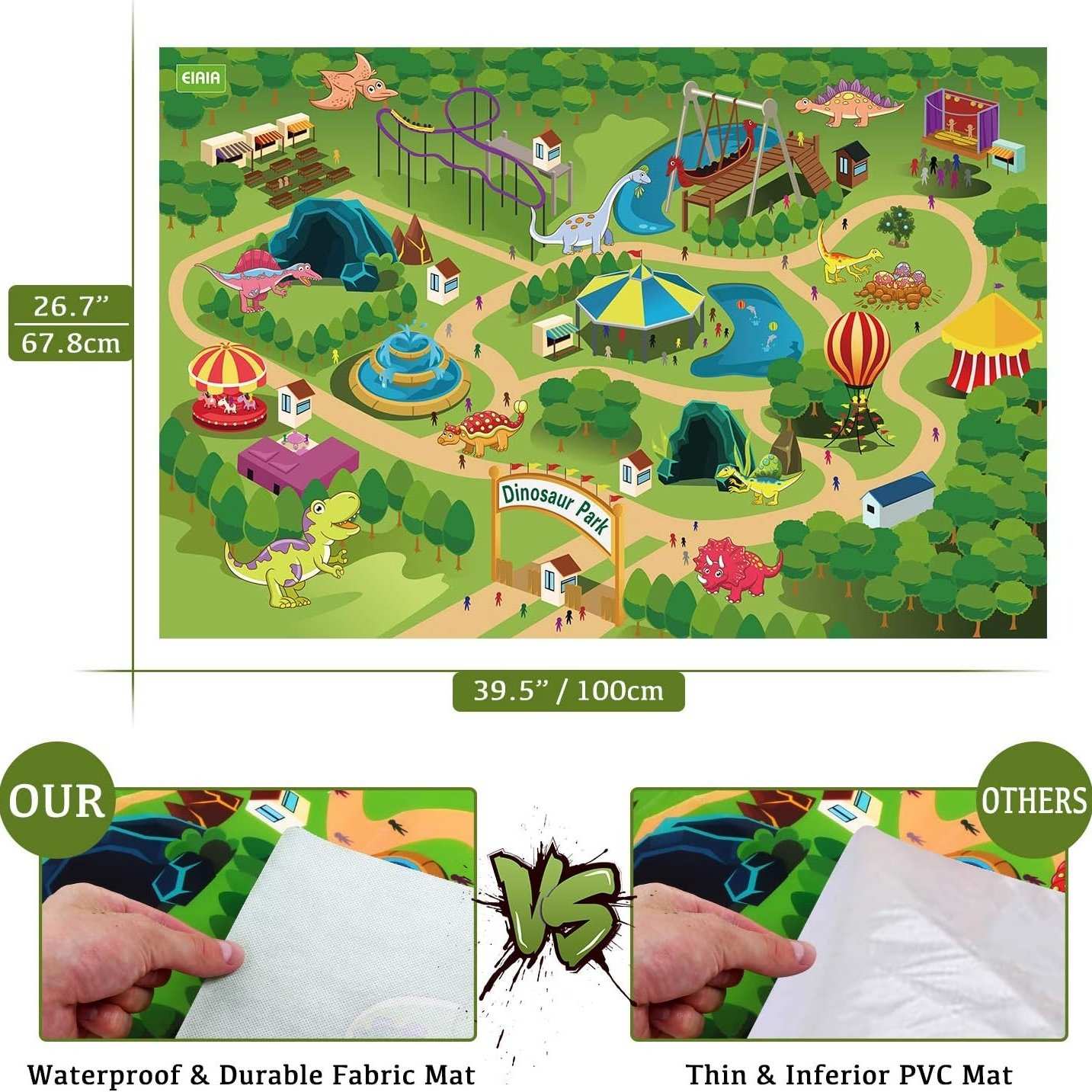 Minifigure Dinosaur Toy Jurassic Park Jungle Set With Educational, Realistic, Giftable, Safe for Ages 3+