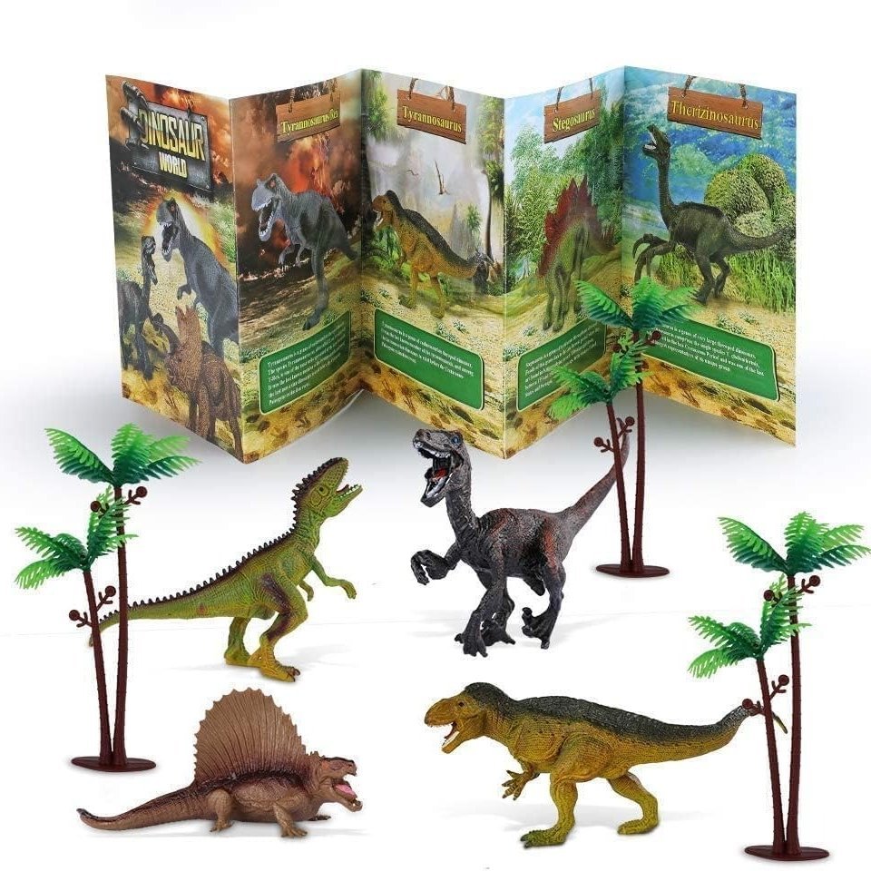 Minifigure Dinosaur Toy Jurassic Park Jungle Set With Educational, Realistic, Giftable, Safe for Ages 3+
