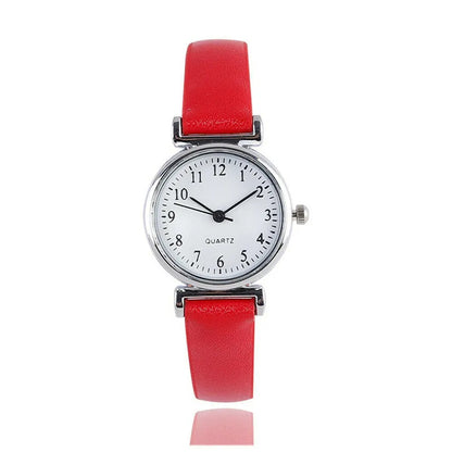 Minimalist Easy to Read Dial Leather Strap Quartz Watch – Classic Design with Time Adjustment Knob