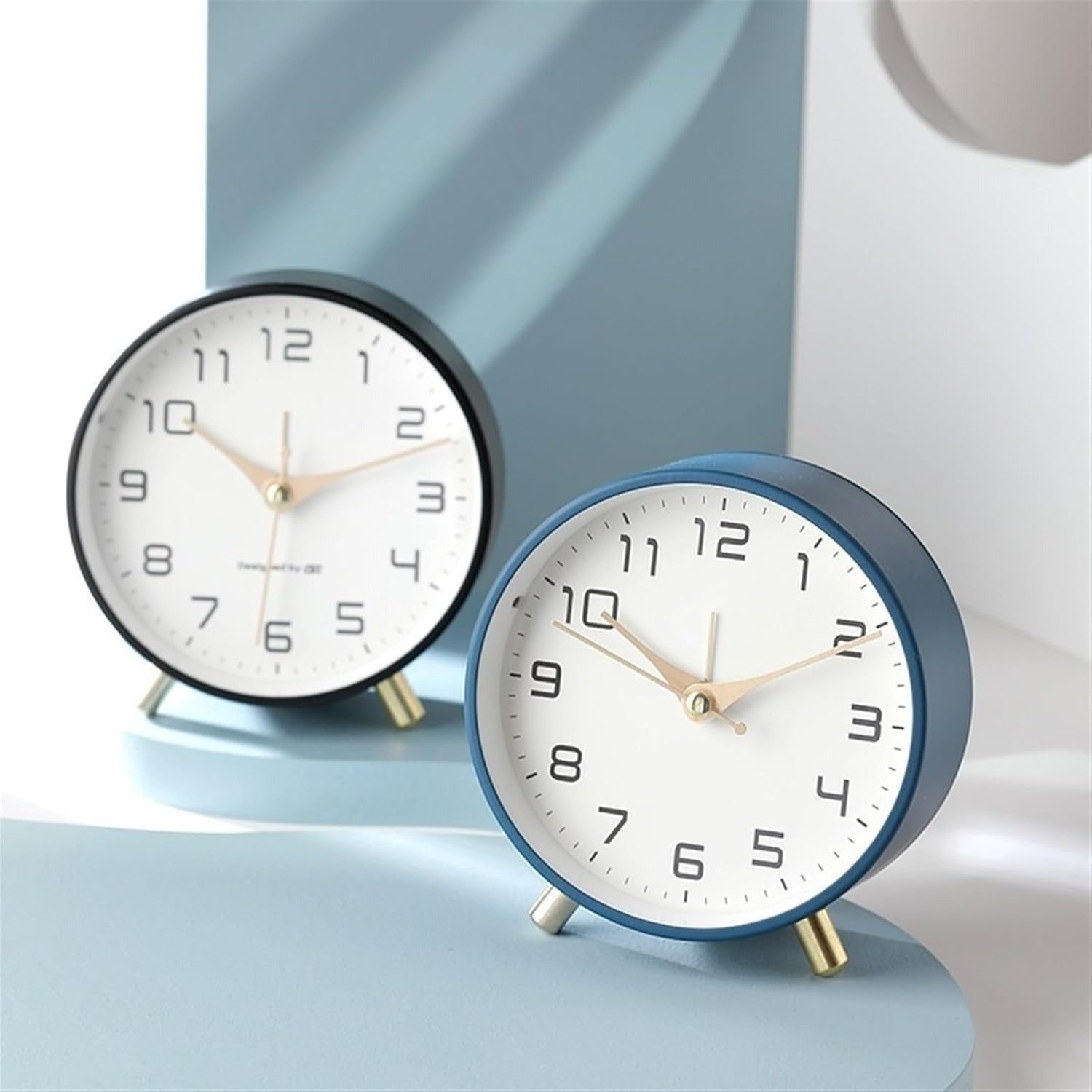 Modern Scandinavian Silent Table Clock With Analog Hands, Alarm & Time Adjustment, Smooth Silent Sweep, Night Light