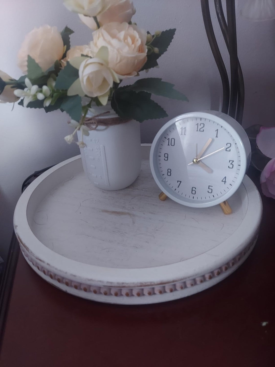 Modern Scandinavian Silent Table Clock With Analog Hands, Alarm & Time Adjustment, Smooth Silent Sweep, Night Light