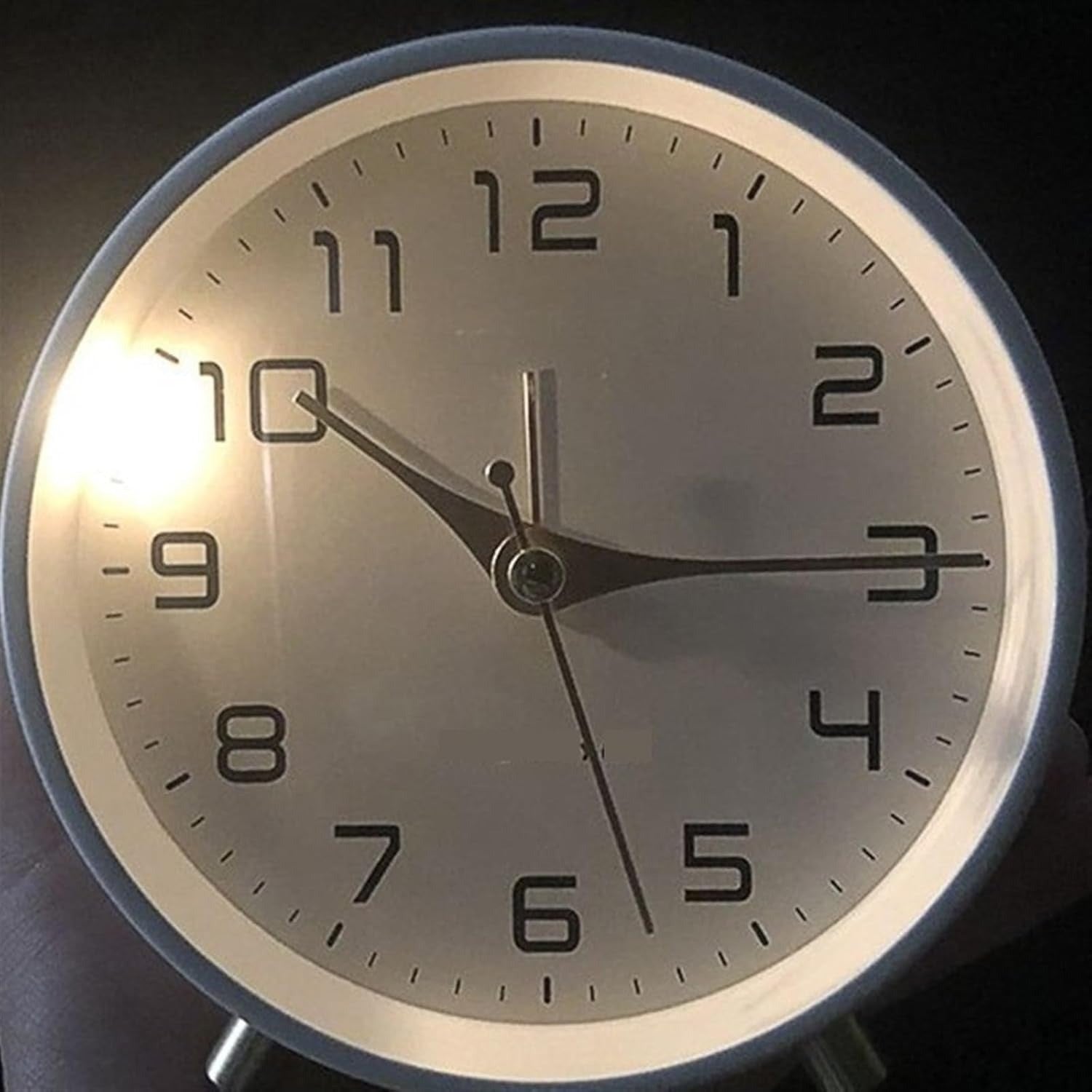 Modern Scandinavian Silent Table Clock With Analog Hands, Alarm & Time Adjustment, Smooth Silent Sweep, Night Light