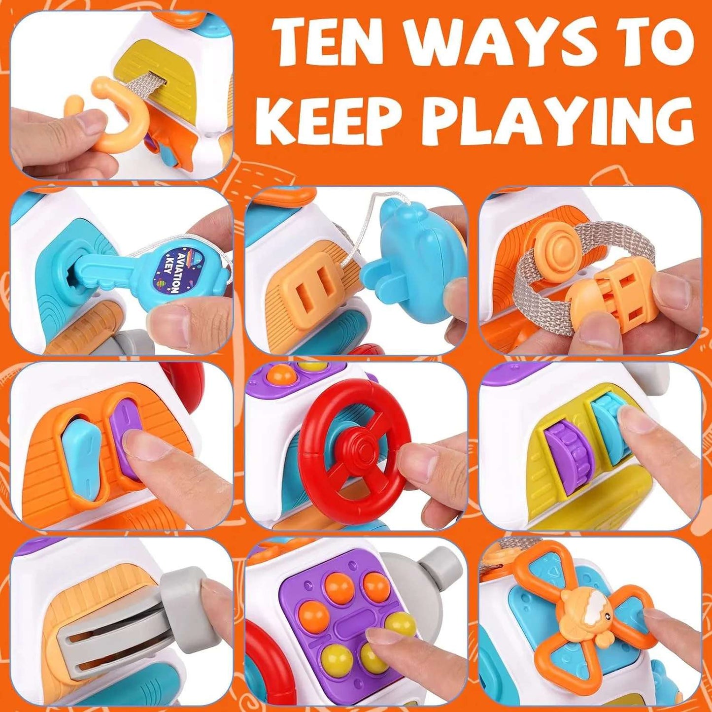 Montessori Busy Cube, Child-Friendly Wooden Sensory Toy, Fine Motor Skill Development, Safe for Ages 2+